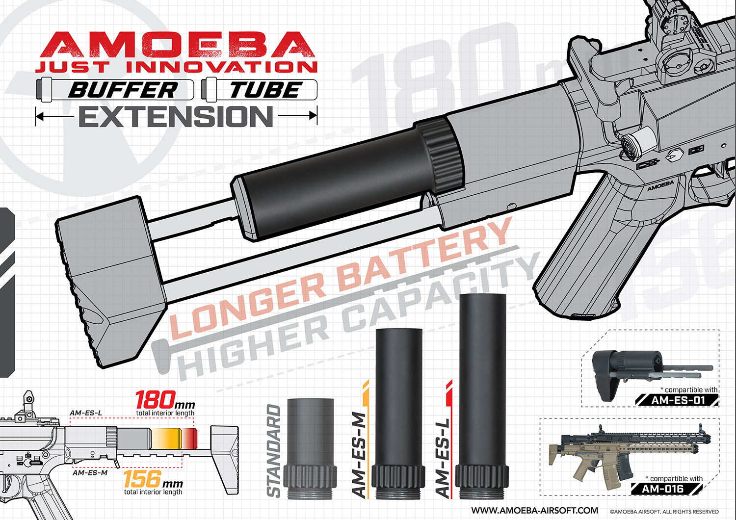 Amoeba Buffer Tube Extension M | Airsoft