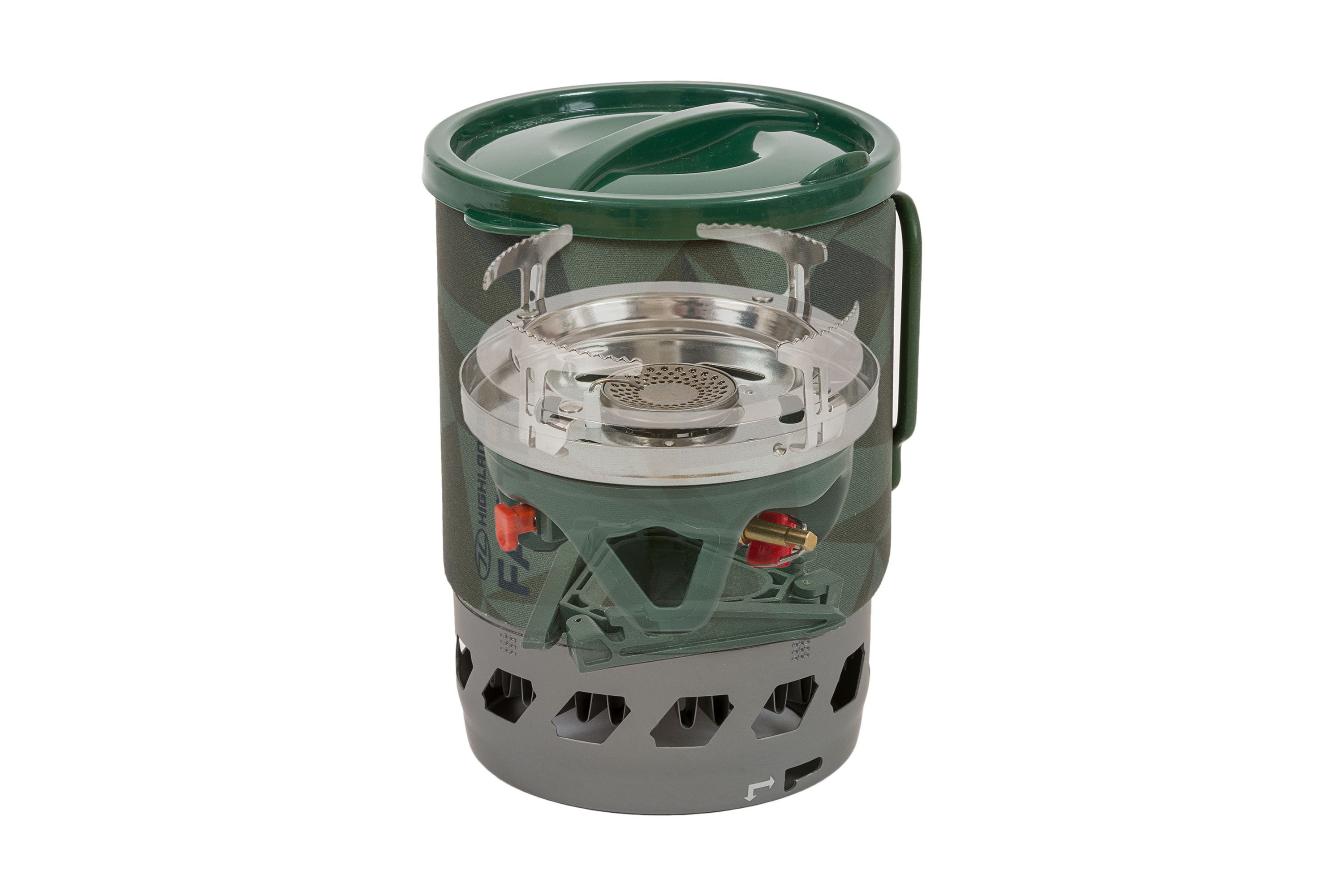 Highlander Forces Fast Boil Camping Gaskocher 1,1l Oliv