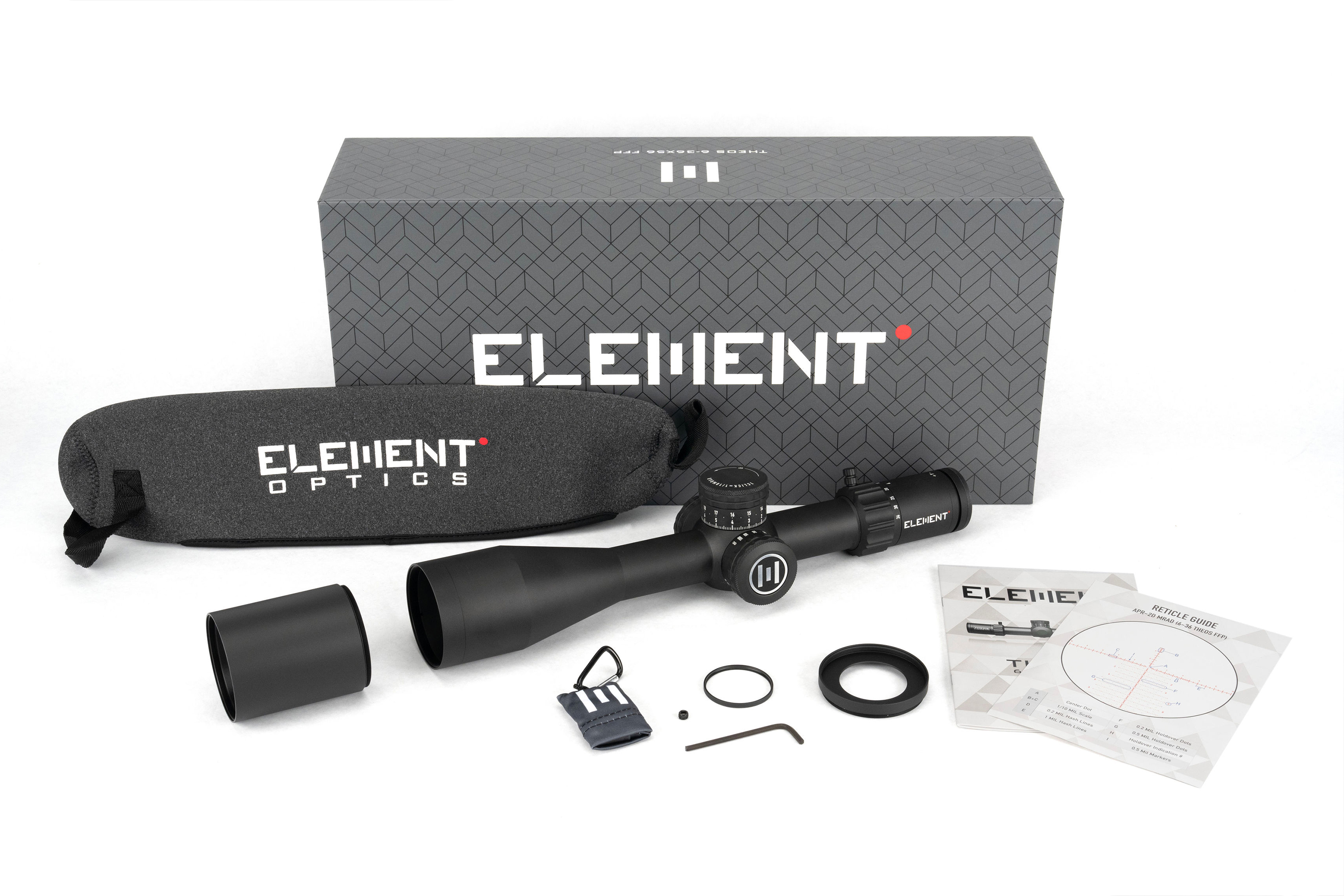 Element Optics Theos | 6-36x56 | APR-2D MRAD FFP Schwarz